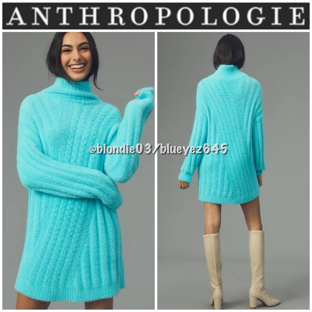 Anthropologie cable jumper knit tunic dress S NWT